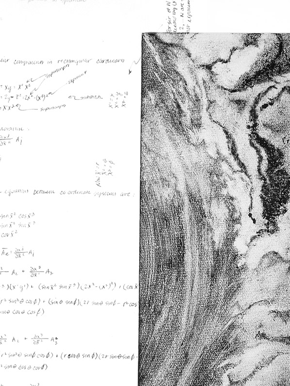 Kathy Strauss print, Einsteins Tensors Underneath 1 (Detail)